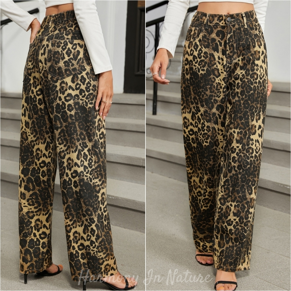 Fierce Mood Leopard Print Jeans - Picture 2 of 10